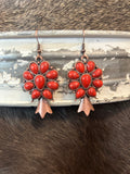 Fishhook stone flower earrings