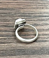 Square White Adjustable Ring