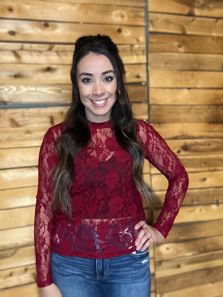 Rose Lace Mesh Top