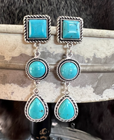 Turquoise Dangle Post Earrings