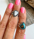 Western Teardrop Stone Adjustable Ring 