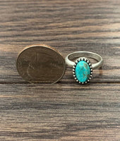 Small Round Adjustable Turquoise Ring