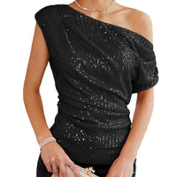 Sequin Short Sleeve Top