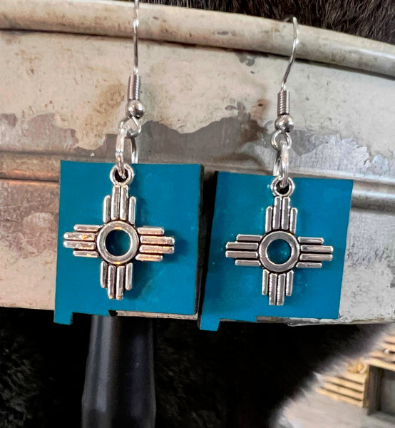 New Mexico Turquoise Zia Charm Earring