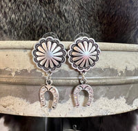 Horseshoe Crystal Post Earrings