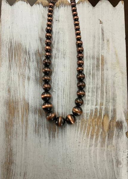 Graduated Burnished Bead Necklace