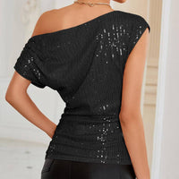 Sequin Short Sleeve Top