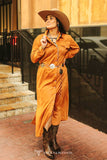 Camel Long Sleeve Maxi Dress