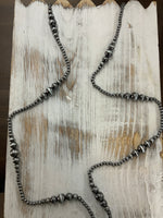 Burnished Bead Long Necklace