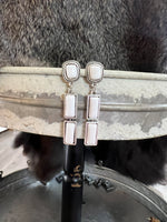 Bar White Post Earrings