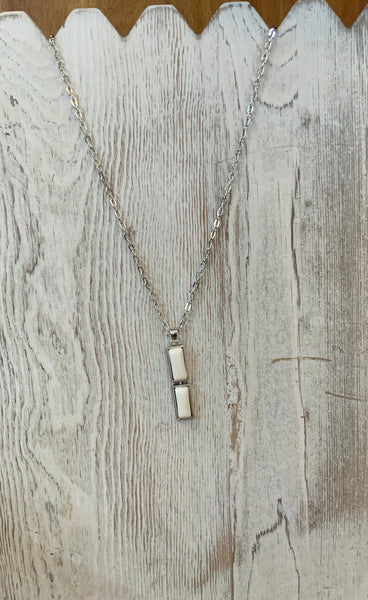 Bar White Turquoise Necklace