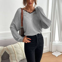 Lace Neck Loose Sweater