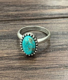 Small Round Adjustable Turquoise Ring