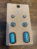 Three Set Turquoise Earrings