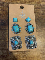 Three Set Turquoise Earrings