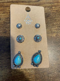 Three Set Turquoise Earrings