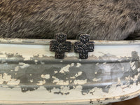 Embossed Cross Earrings