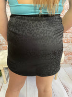 Lyra black leopard skirt